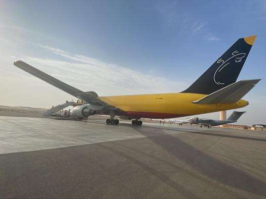 MSF/WHO donations arrive by plane in El Arish, Egypt