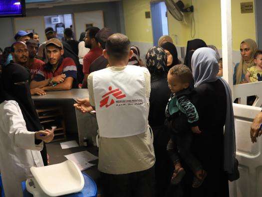 The crowded maternity department at Nasser Hospital in Gaza, Palestine. 