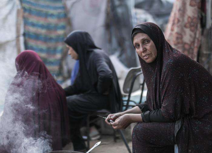 Displaced Palestinian women in Gaza.