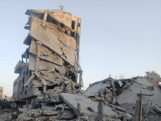 A destroyed house in Gaza City, Palestine. 